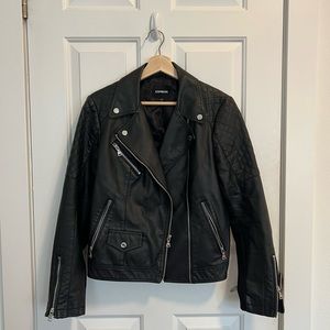 Express vegan leather Moto jacket, medium